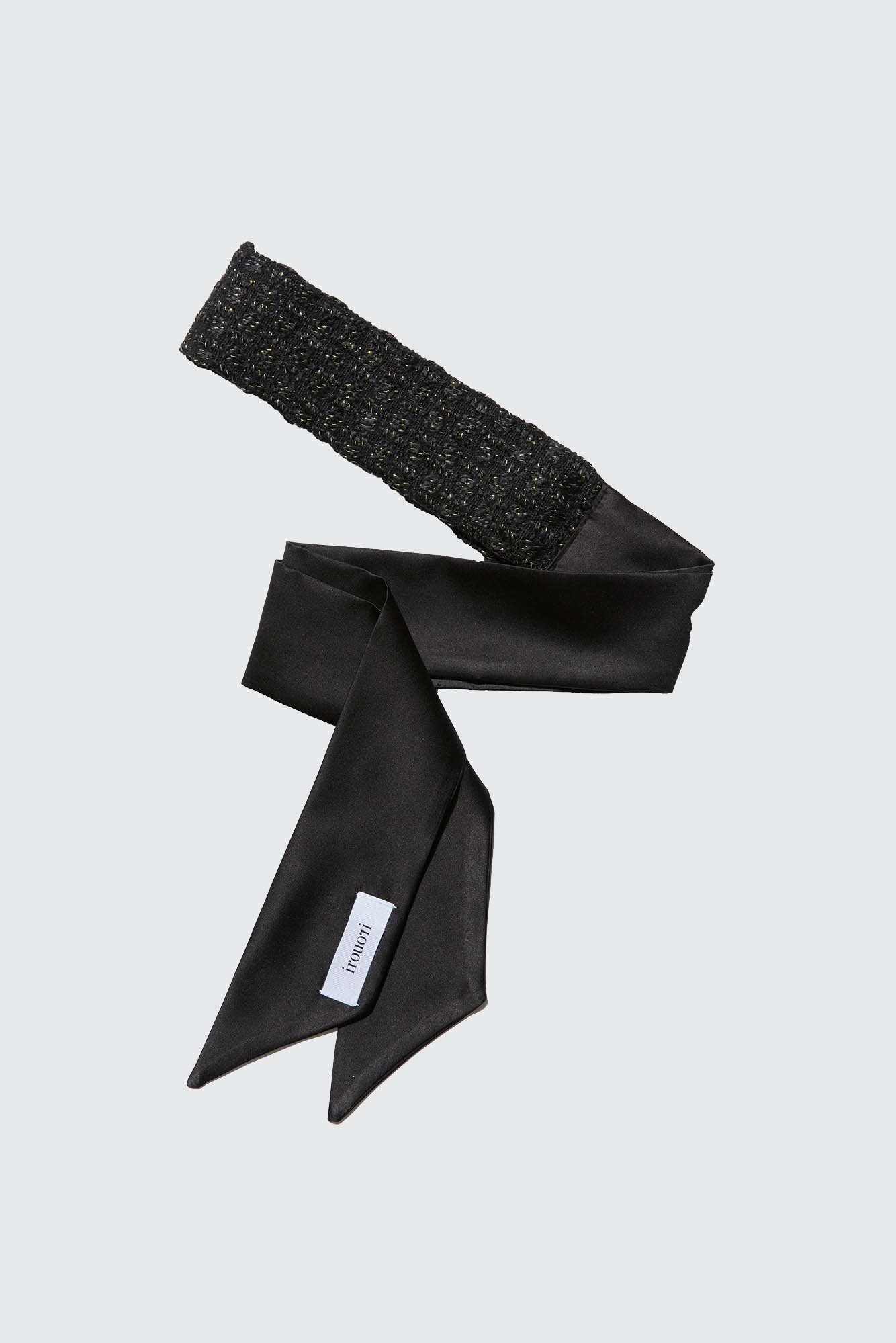 Tweed Satin Hairband (black)